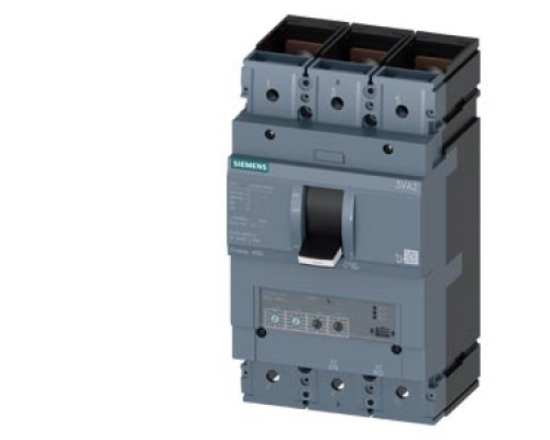 ВЫКЛЮЧАТЕЛЬ В ЛИТОМ КОРПУСЕ 3VA2 IEC ТИПОРАЗМЕР 400 КЛАСС ОТКЛ. СПОСОБНОСТИ  M ICU=55KA @ 415 В 3-ПОЛЮС., ЗАЩИТА ЛИНИИ ETU330, LIG, IN=250A ЗАЩИТА ОТ ПЕРЕГРУЗКИ IR=10