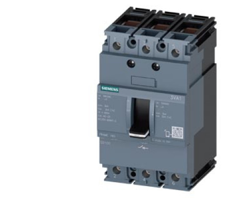 РАЗЪЕДИНИТЕЛЬ НАГРУЗКИ 3VA1 IEC ТИПОРАЗМЕР 160 3-ПОЛЮС. SD100, IN=100A БЕЗ ЗАЩИТЫ ОТ ПЕРЕГРУЗКИ БЕЗ ЗАЩИТЫ ОТ ТОКА КЗ ПРИСОЕДИНЕНИЕ КАБЕЛЕМ