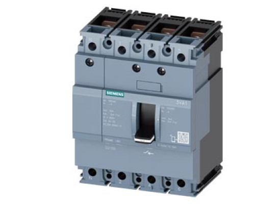 РАЗЪЕДИНИТЕЛЬ НАГРУЗКИ 3VA1 IEC ТИПОРАЗМЕР 160 4-ПОЛЮС. SD100, IN=100A БЕЗ ЗАЩИТЫ ОТ ПЕРЕГРУЗКИ БЕЗ ЗАЩИТЫ ОТ ТОКА КЗ ШИННОЕ ПРИСОЕДИНЕНИЕ