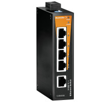Weidmuller 1240840000 IE-SW-BL05-5TX Исполнение: Сетевой выключатель, unmanaged, Fast Ethernet, Количество портов: 5 x RJ45, IP30, -10 °C...60 °C