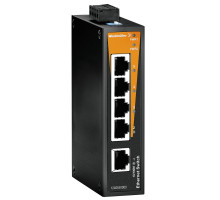 Weidmuller 1240850000 IE-SW-BL05T-5TX Исполнение: Сетевой выключатель, unmanaged, Fast Ethernet, Количество портов: 5 x RJ45, IP30, -40 °C...75 °C