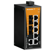 Weidmuller 1240930000 IE-SW-BL08-6TX-2ST Исполнение: Сетевой выключатель, unmanaged, Fast Ethernet, Количество портов: 6 x RJ45, 2 * ST, многомодовый, IP30, -10 °C...60 °C