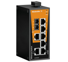 Weidmuller 1240950000 IE-SW-BL08-7TX-1SCS Исполнение: Сетевой выключатель, unmanaged, Fast Ethernet, Количество портов: 7x RJ45, 1 * SC, одномодовый, IP30, -10 °C...60 °C