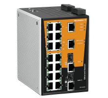 Weidmuller 1241320000 IE-SW-PL18M-2GC-16TX Исполнение: Сетевой выключатель, managed, Gigabit Ethernet, Количество портов: 16 * RJ45 10/100BaseT(X), 2* комбинированных порта (10/100/1000BaseT(