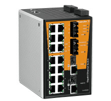 Weidmuller 1241350000 IE-SW-PL18M-2GC14TX2SCS Исполнение: Сетевой выключатель, managed, Gigabit Ethernet, Количество портов: 14 * RJ45 10/100BaseT(X), 2 * SC, одномодовый, 2* комбинирован