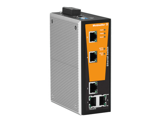 Weidmuller 1504280000 IE-SW-VL05M-5TX Исполнение: Сетевой выключатель, managed, Fast Ethernet, Количество портов: 5 x RJ45, IP30, 0 °C...60 °C