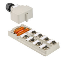 Weidmuller 1059430000 SAI-8-M-4P M12 DIP Исполнение: Концентратор сигналов, пассивный распределитель, M12, Вариант с крышкой, Да