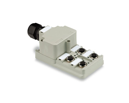 Weidmuller 1701230000 SAI-4-M 5P M12 Исполнение: SAI, пассивный, Концентратор сигналов, пассивный распределитель, M12, Вариант с крышкой, Да