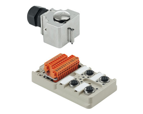 Weidmuller 1701233000 SAI-4-MHD-5P M12 Исполнение: SAI, пассивный, Концентратор сигналов, пассивный распределитель, M12, Версия с крышкой и разъемом M25, Да
