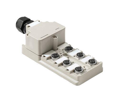 Weidmuller 1701240000 SAI-6-M 5P M12 Исполнение: SAI, пассивный, Концентратор сигналов, пассивный распределитель, M12, Вариант с крышкой, Да