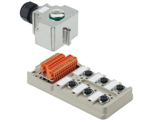 Weidmuller 1701242000 SAI-6-MH-5P M12 Исполнение: SAI, пассивный, Концентратор сигналов, пассивный распределитель, M12, Версия с крышкой и разъемом M20, Да