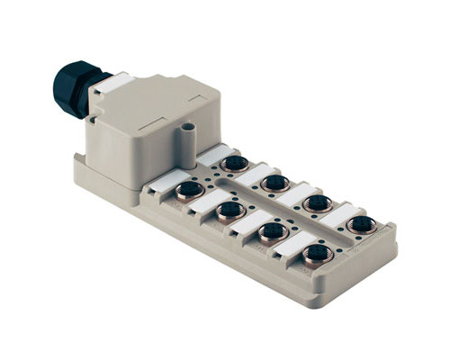 Weidmuller 1701250000 SAI-8-M 5P M12 Исполнение: SAI, пассивный, Концентратор сигналов, пассивный распределитель, M12, Вариант с крышкой, Да