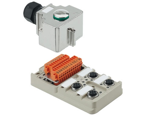 Weidmuller 1705922000 SAI-4-MH-4P M12 Исполнение: SAI, пассивный, Концентратор сигналов, пассивный распределитель, M12, Версия с крышкой и разъемом M20, Да