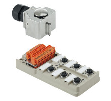 Weidmuller 1705933000 SAI-6-MHD-4P M12 Исполнение: SAI, пассивный, Концентратор сигналов, пассивный распределитель, M12, Версия с крышкой и разъемом M25, Да