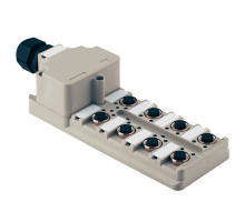 Weidmuller 1705940000 SAI-8-M 4P M12 Исполнение: Компоненты полевой шины, Концентратор сигналов, пассивный распределитель, M12, Вариант с крышкой, Да
