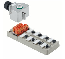 Weidmuller 1705942000 SAI-8-MH-4P M12 Исполнение: SAI, пассивный, Концентратор сигналов, пассивный распределитель, M12, Версия с крышкой и разъемом M20, Да