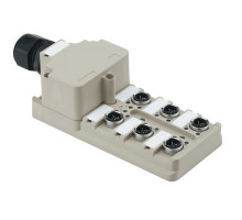 Weidmuller 1760050000 SAI-6-M 3P IDC Исполнение: SAI, пассивный, Концентратор сигналов, пассивный распределитель, IDC, M12, Вариант с крышкой, Да