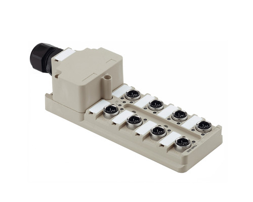 Weidmuller 1760060000 SAI-8-M 3P IDC Исполнение: SAI, пассивный, Концентратор сигналов, пассивный распределитель, IDC, M12, Вариант с крышкой, Да