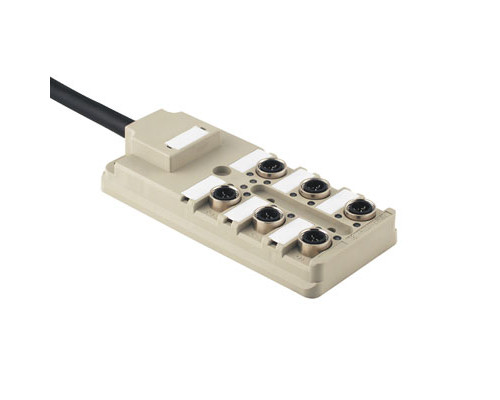 Weidmuller 1766680000 SAI-6-F 4P IDC PUR 5M Исполнение: SAI, пассивный, Концентратор сигналов, пассивный распределитель, IDC, M12, Вариант с кабелем, 5 m, Да