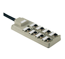 Weidmuller 1766710000 SAI-8-F 4P IDC PUR 10M Исполнение: SAI, пассивный, Концентратор сигналов, пассивный распределитель, IDC, M12, Вариант с кабелем, 10 m, Да