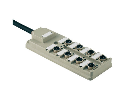 Weidmuller 1766770000 SAI-8-F 3P IDC PUR 10M Исполнение: SAI, пассивный, Концентратор сигналов, пассивный распределитель, IDC, M12, Вариант с кабелем, 10 m, Да