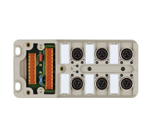 Weidmuller 1766791000 SAI-6-M 4P IDC UT Исполнение: SAI, пассивный, Концентратор сигналов, пассивный распределитель, IDC, M12, Вариант с крышкой, Да