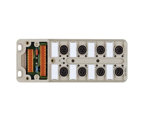 Weidmuller 1766801000 SAI-8-M 4P IDC UT Исполнение: SAI, пассивный, Концентратор сигналов, пассивный распределитель, IDC, M12, Вариант с крышкой, Да