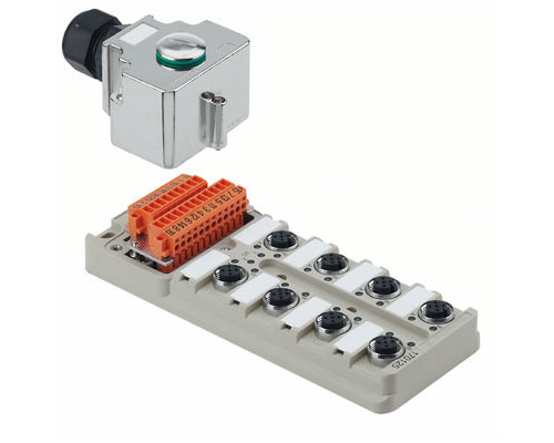Weidmuller 1782760000 SAI-8-MH-5P M12 ZF III Исполнение: SAI, пассивный, Концентратор сигналов, пассивный распределитель, M12, Версия с крышкой и разъемом M20, Да