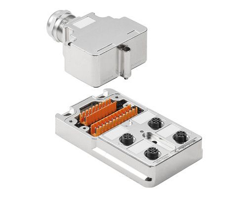 Weidmuller 1783520000 SAI-4-мм.кв 5P M12 Исполнение: SAI, пассивный, Концентратор сигналов, пассивный распределитель, M12, Вариант с крышкой, Да