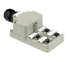 Weidmuller 1806010000 SAI-4-M 5P M12 1:1 Исполнение: Концентратор сигналов, пассивный распределитель, M12, Вариант с крышкой, Да