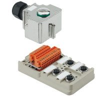 Weidmuller 1813290000 SAI-4-M 5P M12 1:1 MHZF Исполнение: Концентратор сигналов, пассивный распределитель, M12, Вариант с крышкой, Да