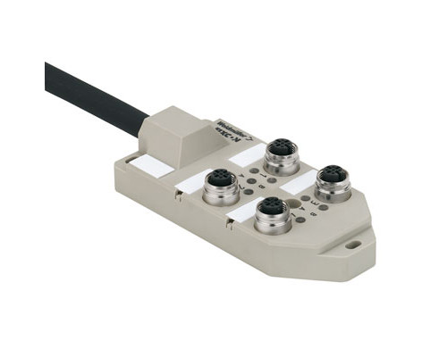 Weidmuller 1848060000 SAI-4-F 4P FC 5M Исполнение: Концентратор сигналов, пассивный распределитель, Push-Pull, M12, Вариант с кабелем, 5 m, Да