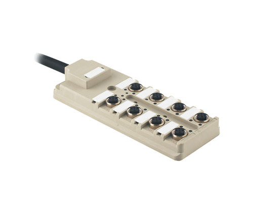 Weidmuller 9456760000 SAI-8-F 4P PUR 10M Исполнение: Концентратор сигналов, пассивный распределитель, M12, Вариант с кабелем, 10 m, Да