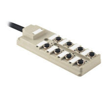 Weidmuller 9456790000 SAI-8-F 4P PUR 20M Исполнение: Концентратор сигналов, пассивный распределитель, M12, Вариант с кабелем, 20 m, Да