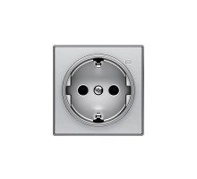 ABB 2CLA858880A1301 Накладка для розетки SCHUKO с линзой для контрольной подсветки, серия SKY, цвет серебристый алюминий